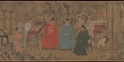 Elegant Gathering in the Apricot Garden, Handscroll, c.1437 by Chinese School